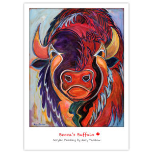 brightly painted buffalo