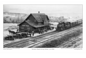 Peace River Train Station Northern Alberta Railway 1930