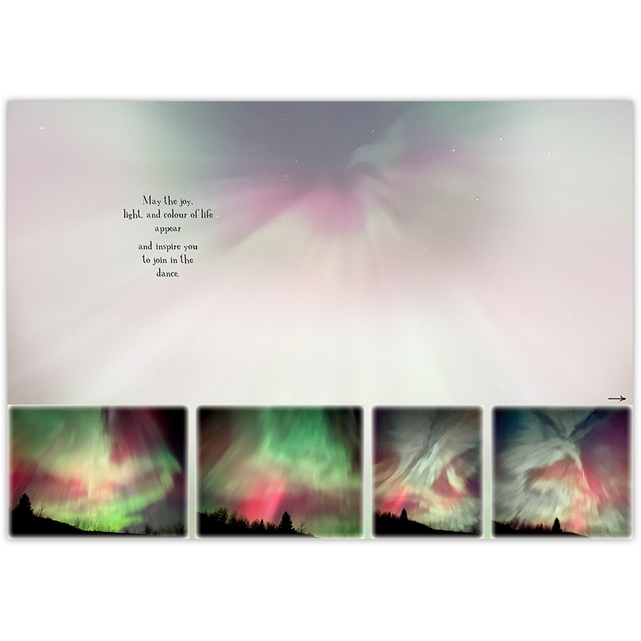 five photos of the northern lights dancing